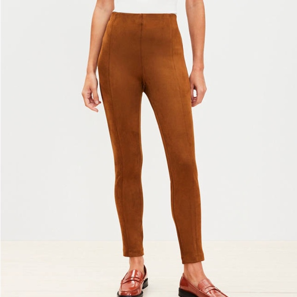 LOFT Faux Suede Leggings Size L Equestrian Chic Style
